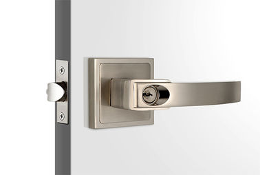 Satin Nickel Tubular Door Locks High Security 3 Brass Keys 60 mm Backset