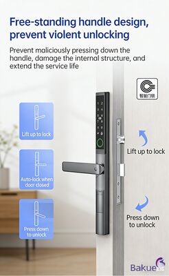 보안 관리 시스템용 AA 건전지 4개 포함 스마트 디지털 도어락 (APP 블루투스, 와이파이, 카드, 기계식 키 잠금 해제 방식)